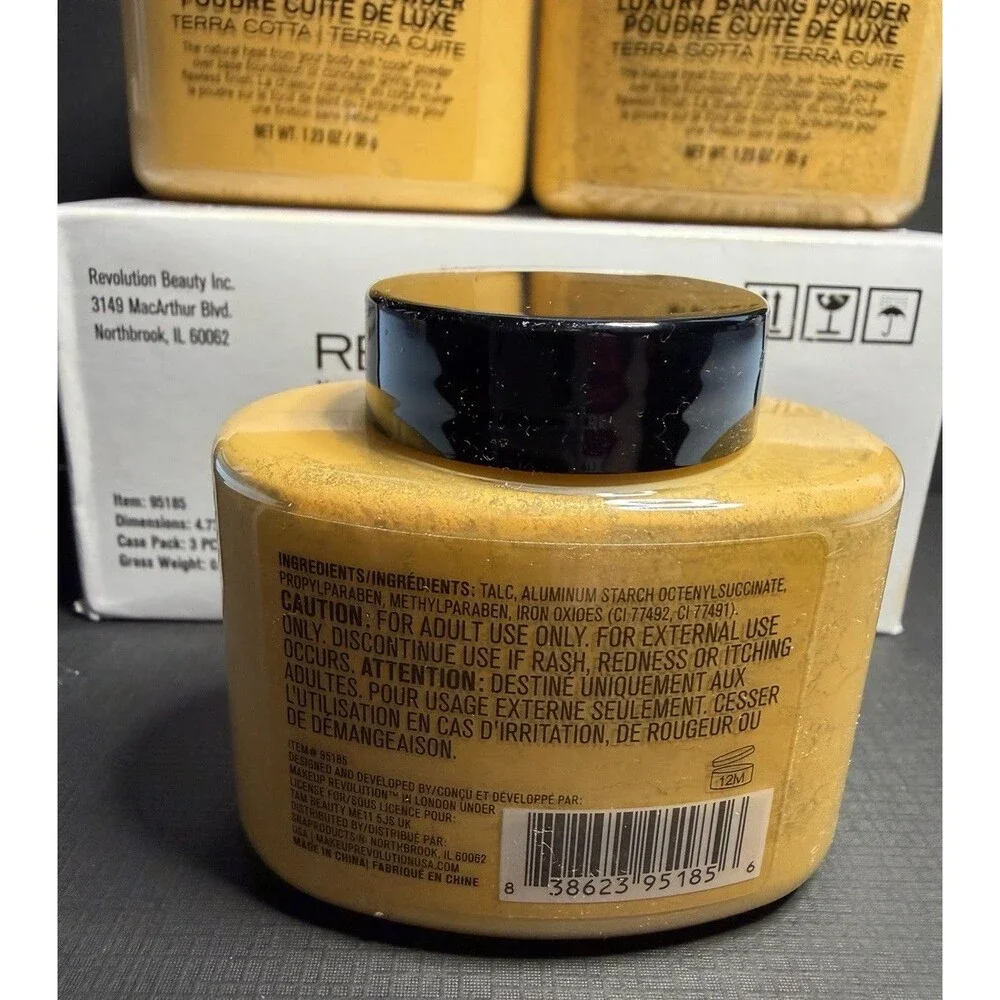3‑Pack Revolution Luxury Baking Powder Terra Cotta 1.23 oz  Matte Setting